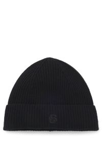 Beanie van kasjmier en wol met Double B-monogram, Zwart