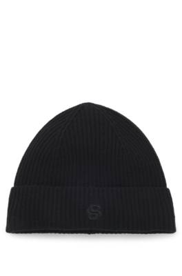 Wool-cashmere beanie hat with Double B monogram 1