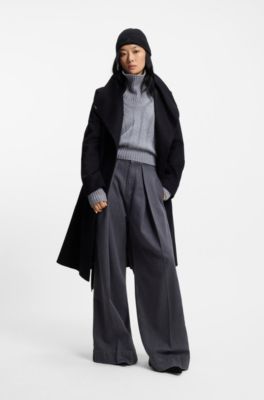 Berretto in lana e cashmere con monogramma Double B, Nero