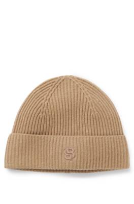Wool-cashmere beanie hat with Double B monogram 1