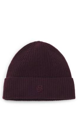 Wool-cashmere beanie hat with Double B monogram 1