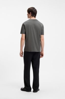 Cotton-jersey T-shirt with biker-inspired artwork, Dark Grey