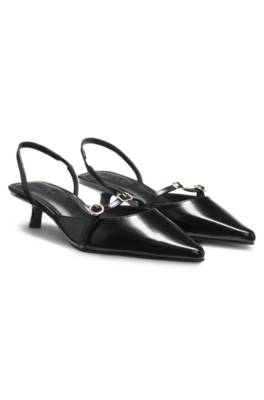 Slingback mules in brush-off leather 1