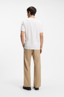 T-shirt in jersey di cotone con grafica ispirata alle corse di cavalli, Bianco