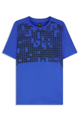 Active slim-fit T-shirt in printed stretch mesh 1