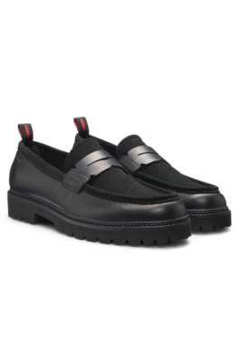 Leather loafers with lug sole 1