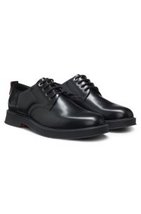 Leather Derby shoes with rubber outsole, Black