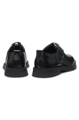 Leather Derby shoes with rubber outsole, Black