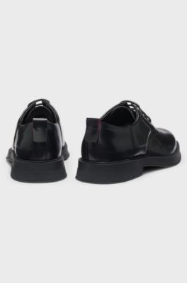 Scarpe derby in pelle con suola in gomma, Nero