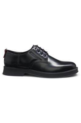 Leather Derby shoes with rubber outsole, Black