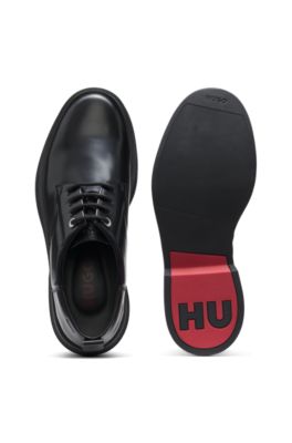 Leather Derby shoes with rubber outsole, Black