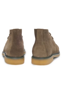 BOSS - Suede desert boots with crepe sole - Dark Green