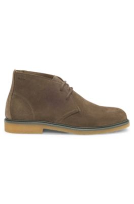 BOSS - Suede desert boots with crepe sole - Dark Green