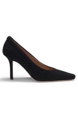 Suede pumps with comfort insole, Black
