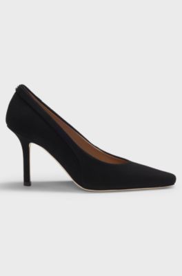 Pumps aus Veloursleder mit komfortabler Innensohle, Schwarz
