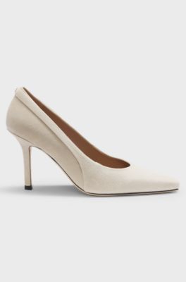 D&eacute;collet&eacute; in pelle scamosciata con comoda soletta, Beige chiaro