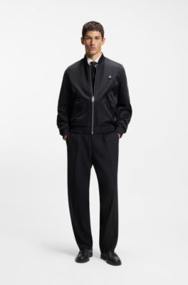 Leather loafers with penny trim, Black