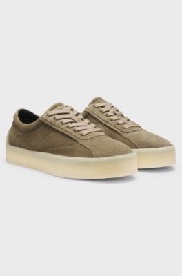 Suede Derby shoes with crepe rubber outsole, Green