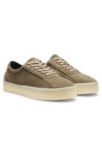 Suede Derby shoes with crepe rubber outsole, Green
