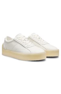 Leather Derby shoes with crepe rubber sole, White