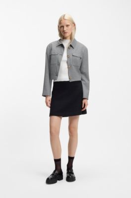 Stacked-logo loafers in faux leather, Black