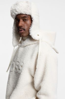 BOSS x Steiff hat with teddy trims, White