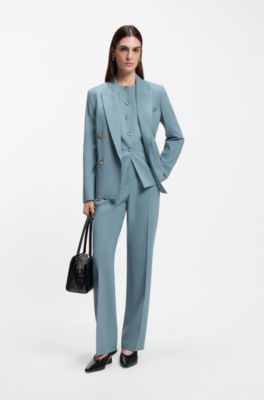 Mules in pelle con tacco con zeppa, Nero