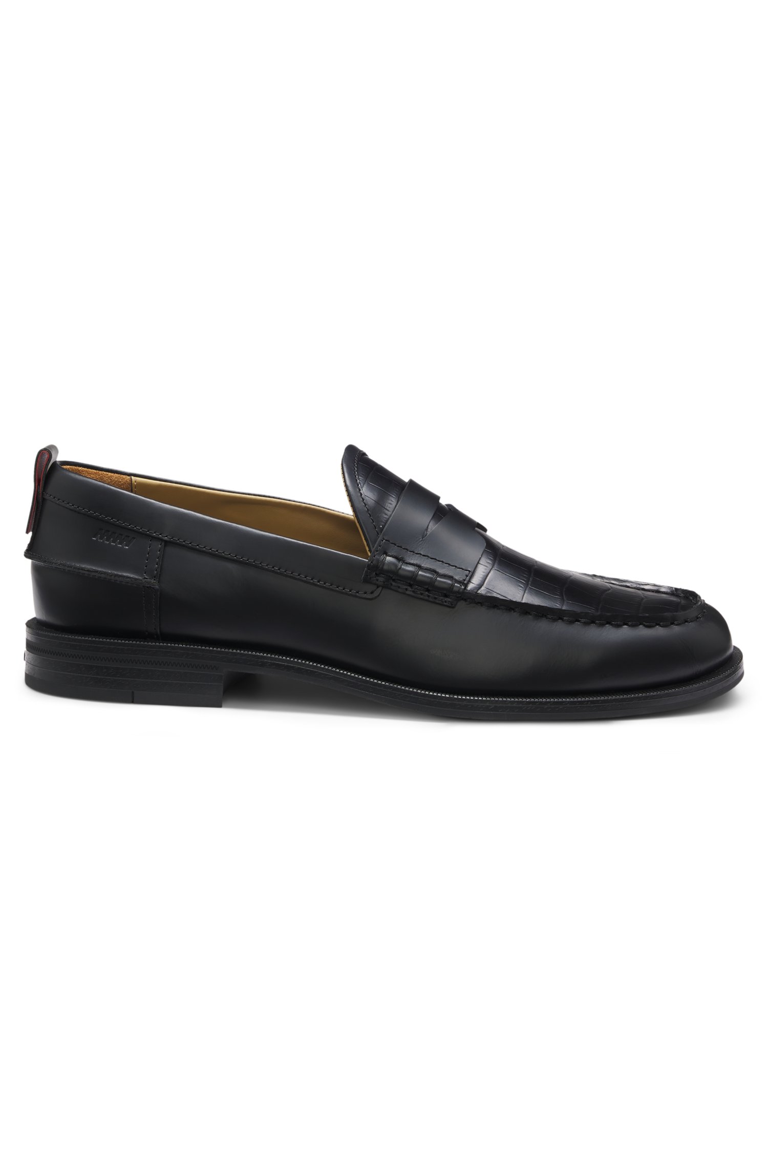Hugo Leather loafers with crocodile vamp herr – bild 3