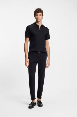 Leather loafers with penny trim, Black