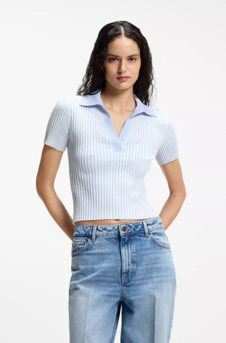 Jersey de canalé vanisé con logo apilado