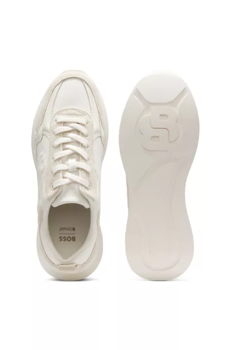 Mixed-material trainers with Double B monogram