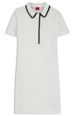 Cotton dress with polo collar 1