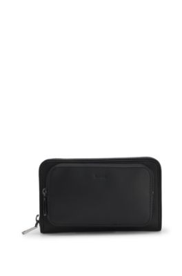 Leather belt bag with inner card slots, Black