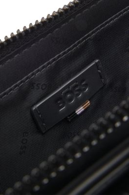 Leather belt bag with inner card slots, Black