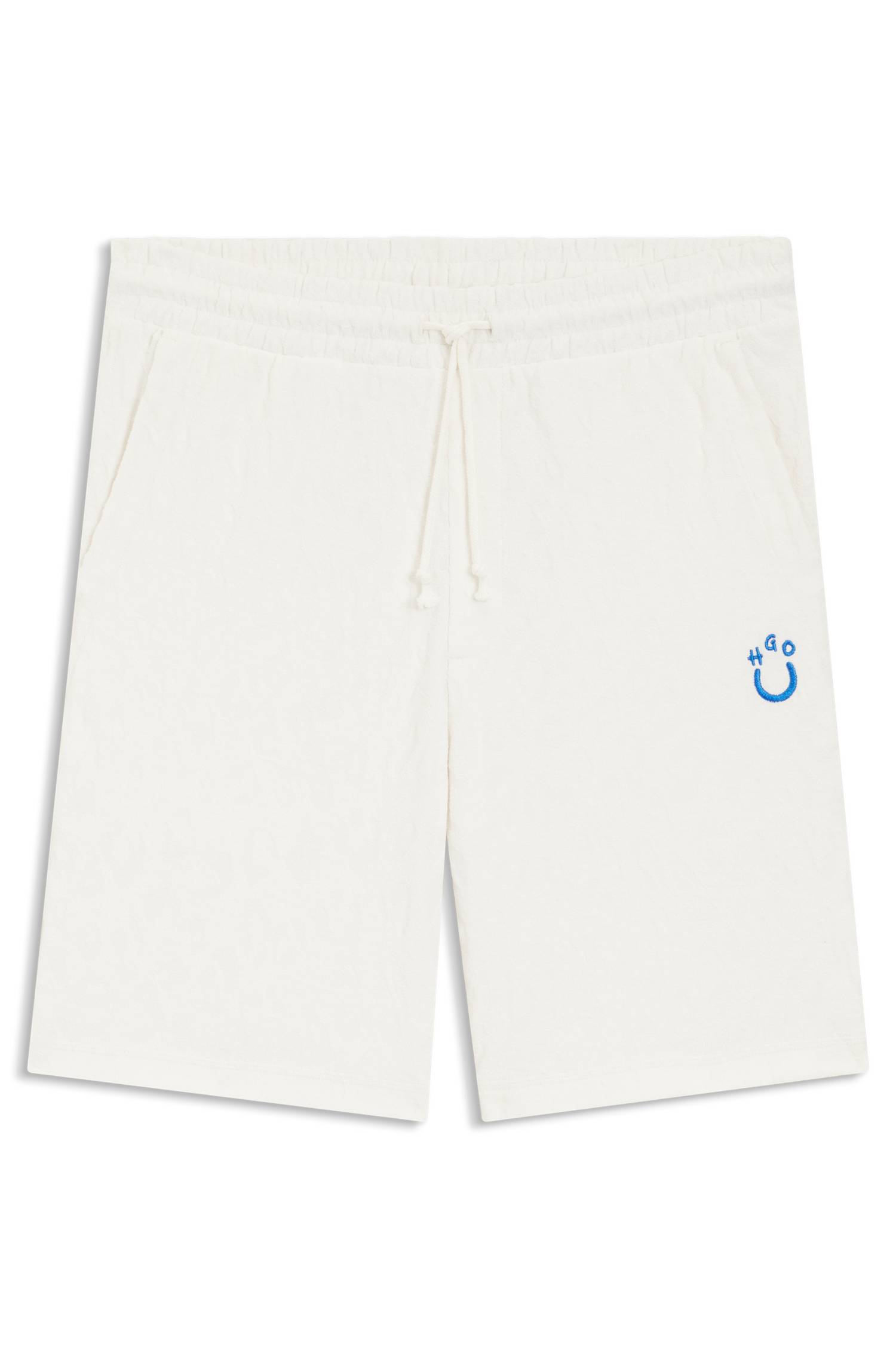 Hugo Cotton-towelling shorts with leopard jacquard herr – bild 4