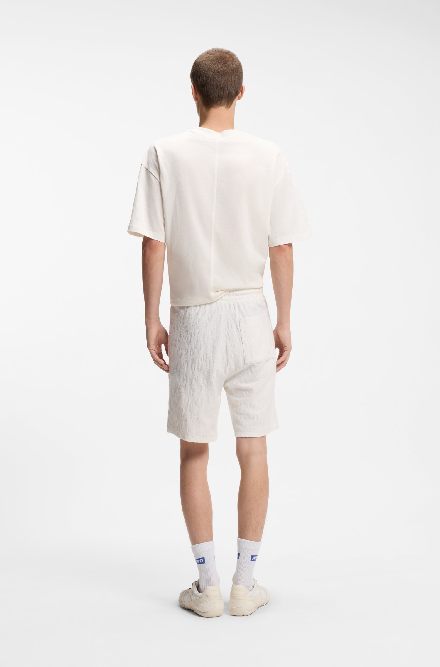 Hugo Cotton-towelling shorts with leopard jacquard herr – bild 3