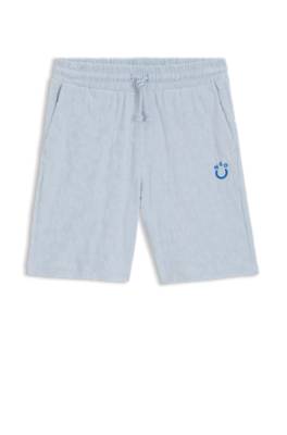 Cotton-towelling shorts with leopard jacquard 1