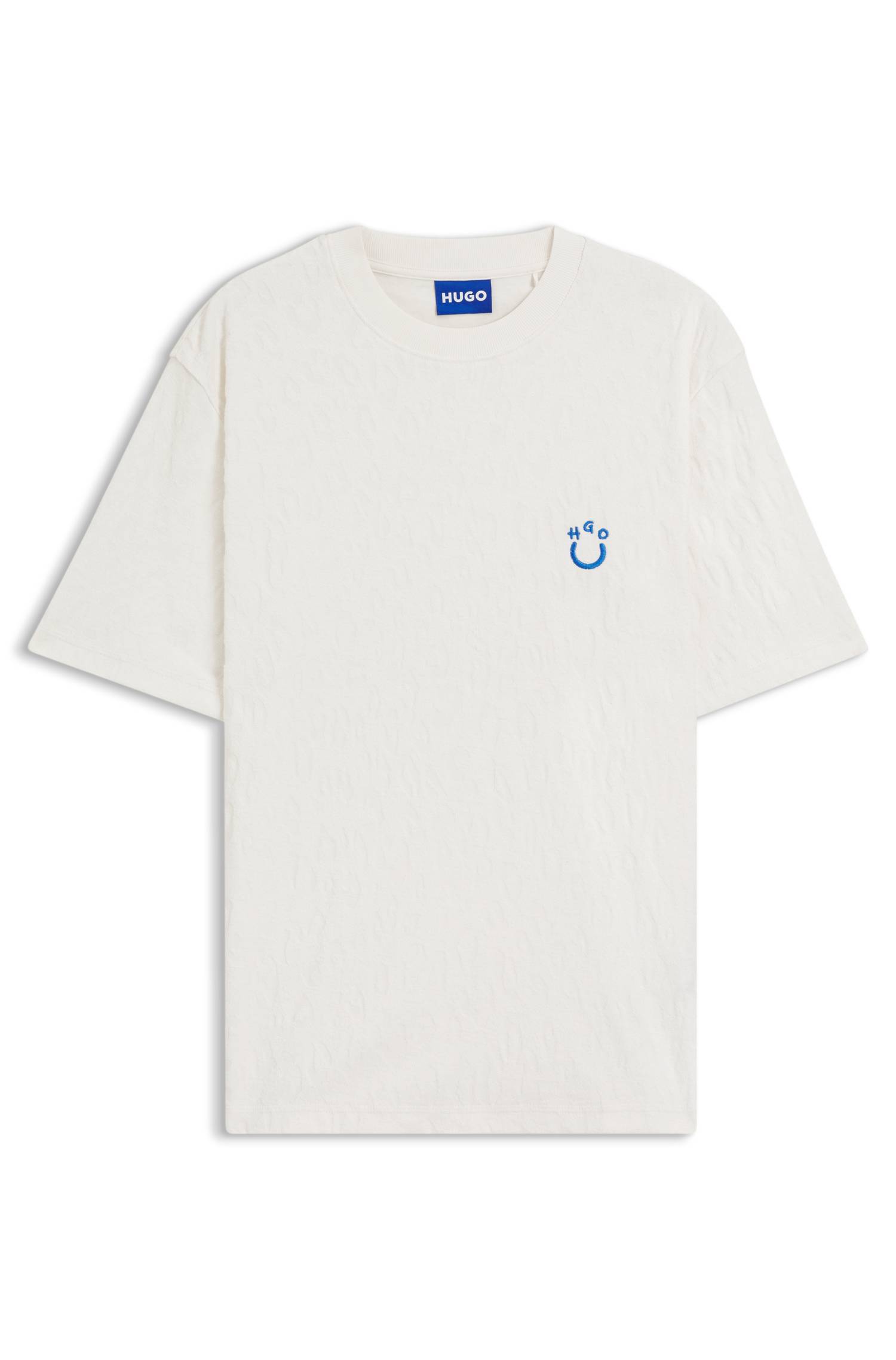 Hugo Cotton-towelling T-shirt with Happy herr – bild 4