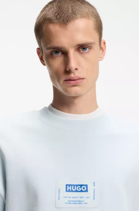 Cotton-blend sweatshirt with logo label