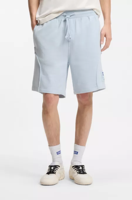 Cotton-blend shorts with logo label
