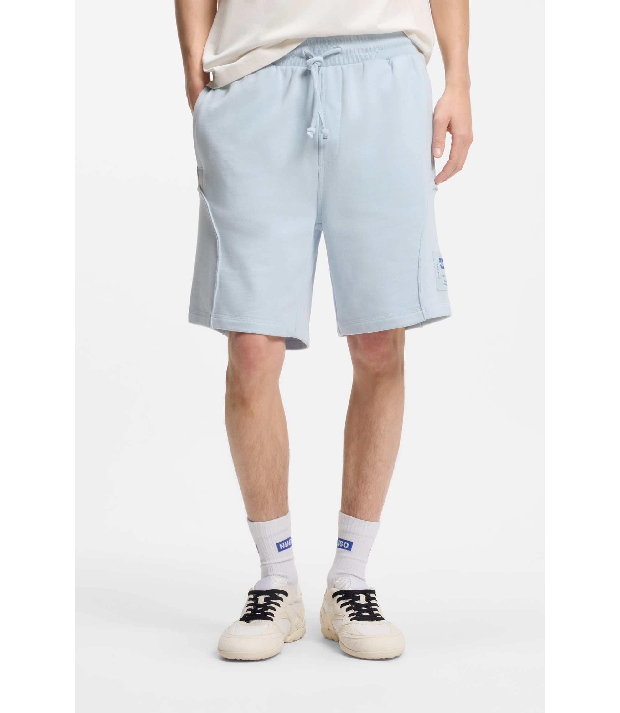 Shorts aus Baumwoll-Mix mit Logo-Label