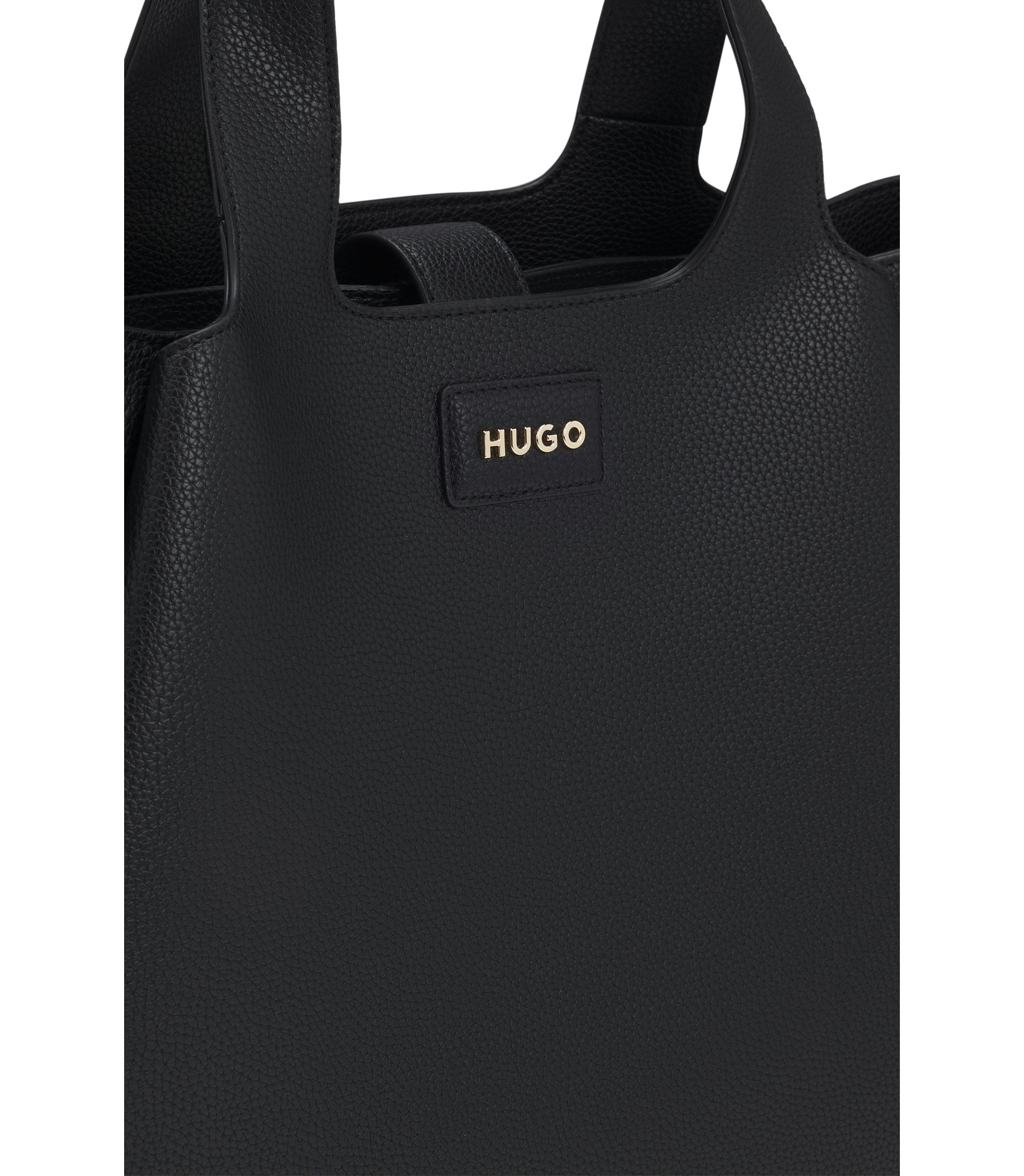 HUGO BOSS レザートートバッグ HUGO - フェイクレザー トートバッグ ロゴエンブロイダリー