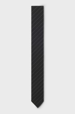 Tie with diagonal stripe, Black Patterned