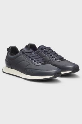 Baskets style chaussures de course &agrave; d&eacute;tail en zigzag, Bleu fonc&eacute;