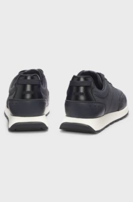 Running-inspired trainers with zigzag detailing, Dark Blue