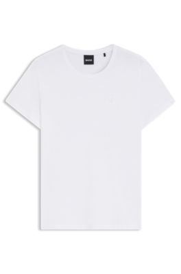 Cotton-jersey slim-fit T-shirt with Double B monogram, White