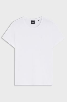 T-shirt slim fit in jersey di cotone con monogramma Double B, Bianco
