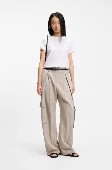 Camiseta slim fit de punto de algodón con monograma Double B