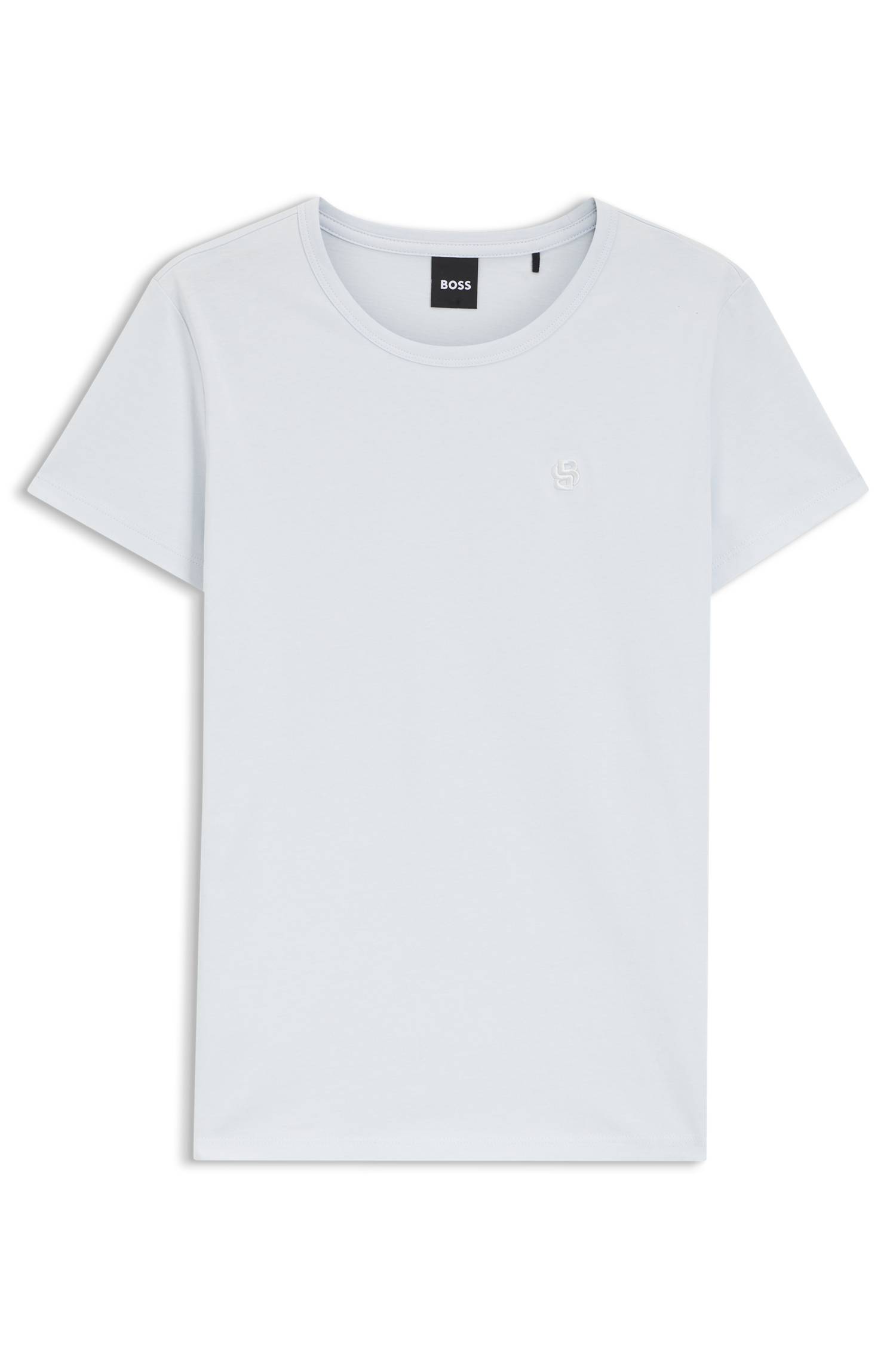 Boss Cotton-jersey slim-fit T-shirt with Double B monogram dam – bild 4