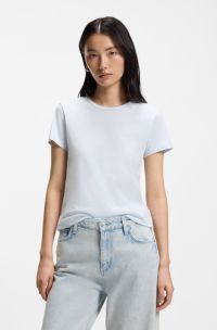 Cotton-jersey slim-fit T-shirt with Double B monogram, Light Blue